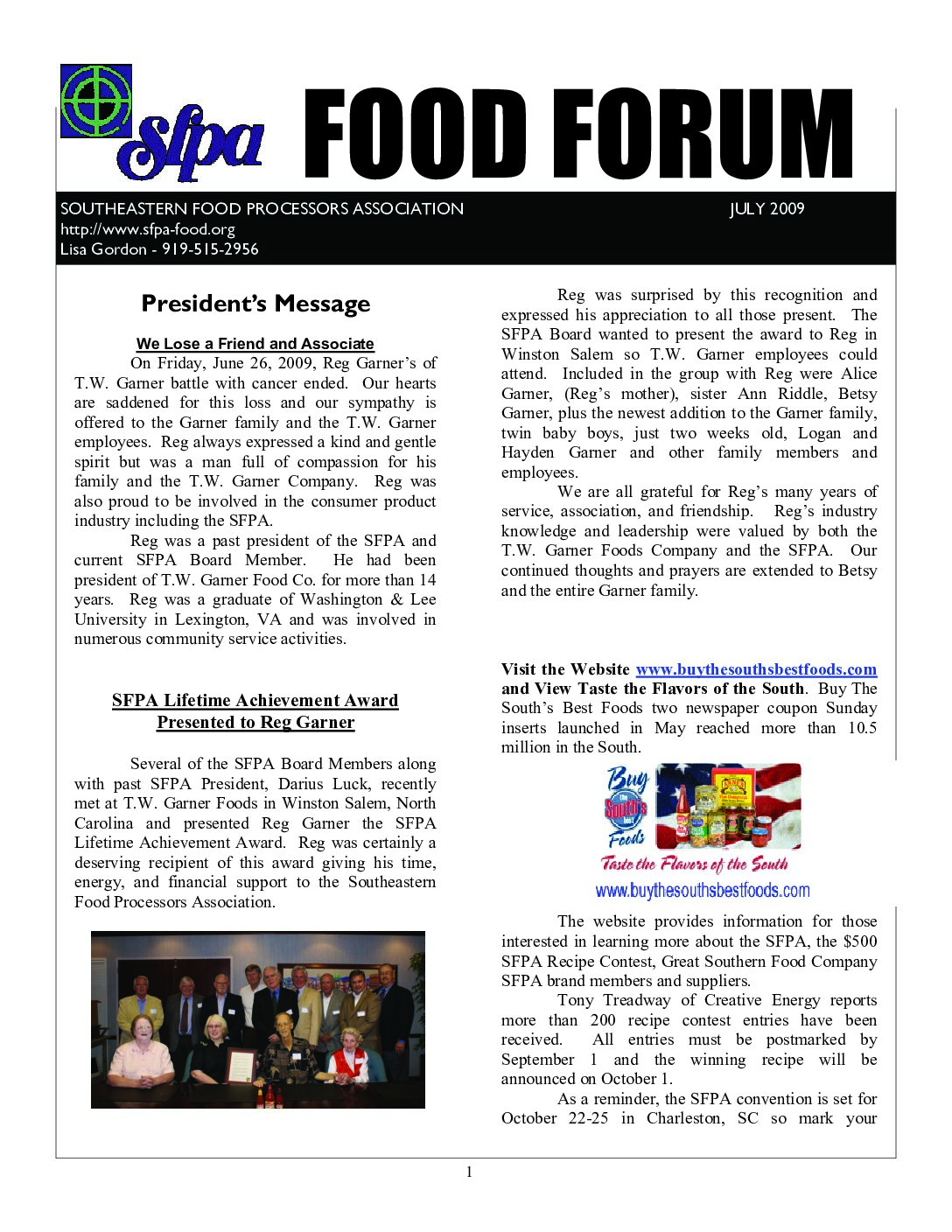 Southeastern Food Processors Association News & Publications