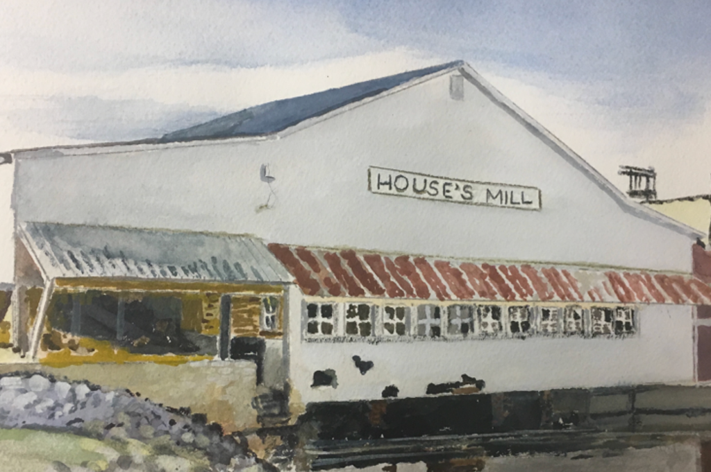 Painting of the Newton Grove, NC mill.